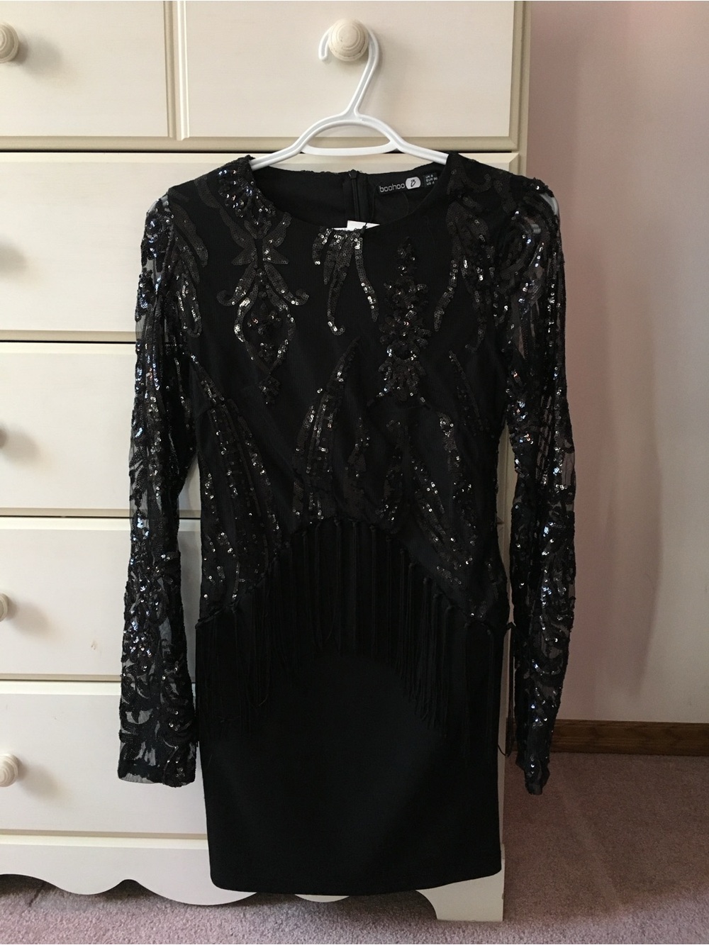 New Boohoo Black Sequin Dress